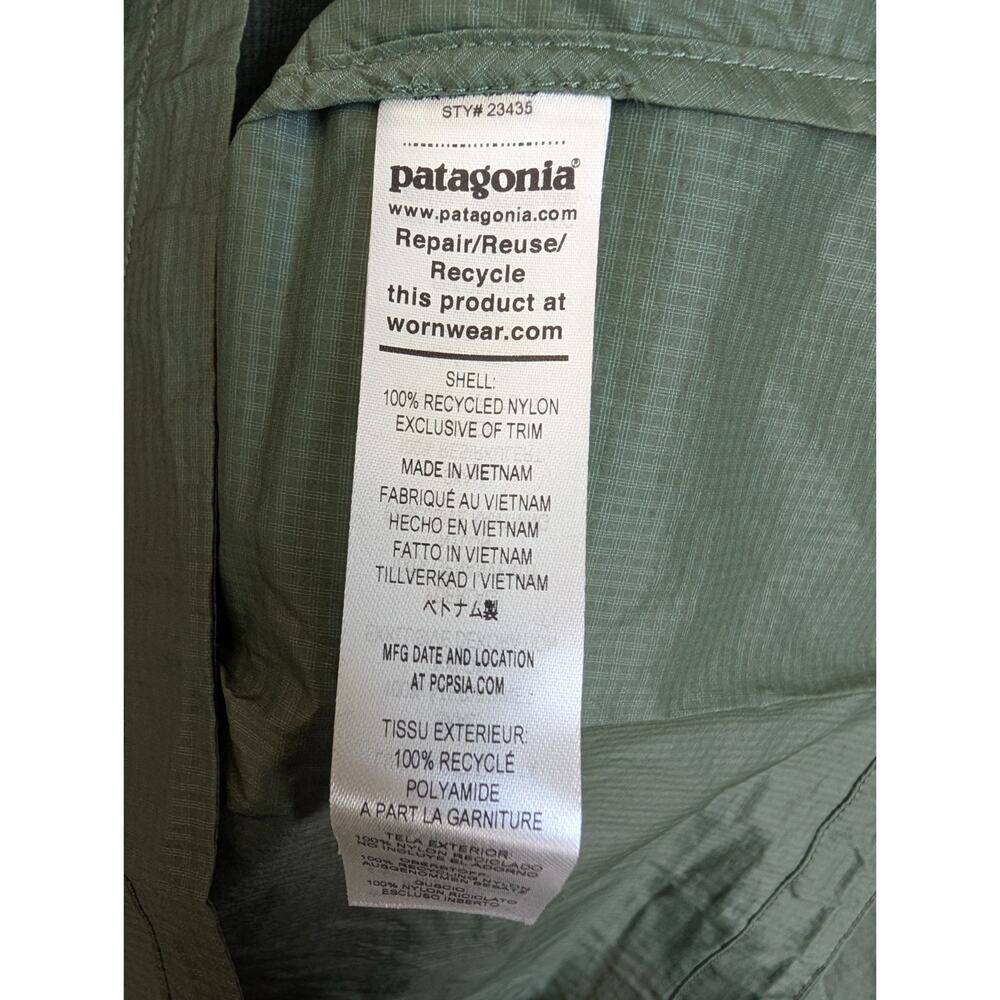 Patagonia Houdini Stash 1/2 Zip Pullover Womens L Terrain Green Long Sleeve NWT - Picture 4 of 5